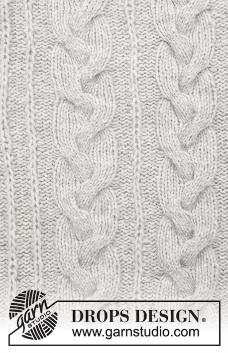 Dream Away / DROPS 183-16 - Knitted blanket with cables and false fisherman's rib variation in 2 strands.
Piece is knitted in 2 strands DROPS Air.