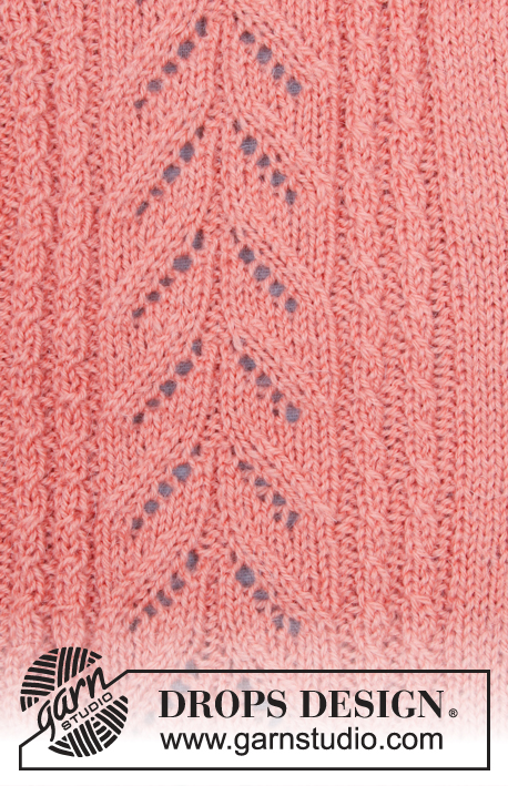 Für Elise Jacket / DROPS 183-22 - Strikket jakke med hulmønster, små snoninger og raglan, strikket oppefra og ned. Størrelse S - XXXL.
Arbejdet er strikket i DROPS Flora.
