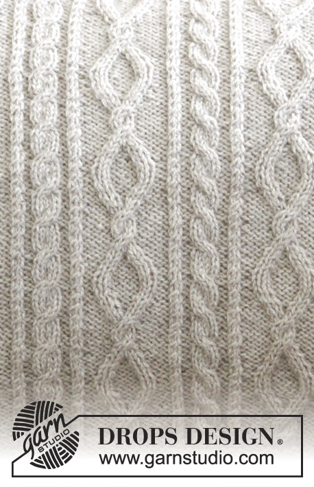 Morgan's Daughter Pillow / DROPS 183-34 - Gestrickter Kissenbezug mit Zopfmuster. Die Arbeit wird gestrickt in DROPS Flora.