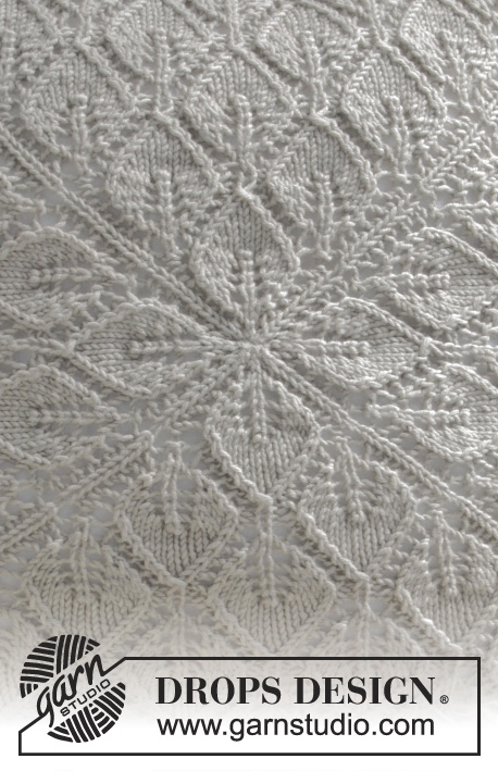 Don't Leaf Me Behind Pillow / DROPS 183-39 - Strikket pute i firkant med hullmønster. Arbeidet er strikket i DROPS Merino Extra Fine