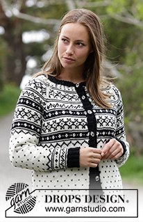 Telegram Jacket / DROPS 184-22 - DROPS Karisma lõngast kootud mitmevärvilise mustriga ja raglaan varrukatega kardigan suurustele S kuni XXXL