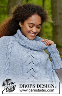 Fleetwood / DROPS 184-30 - The set consists of: Knitted poncho with cables and lace pattern, worked top down and wrist warmers with cables. Sizes S - XXXL.
The set is worked in DROPS Big Merino.