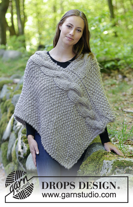 ønske Samle Villig Noelia Poncho / DROPS 184-34 - Gratis strikkeopskrifter fra DROPS Design