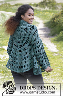 Ornella / DROPS 184-9 - Crochet circle jacket with double crochets and chain-spaces. Sizes S - XXXL.
The piece is worked in DROPS Lima.