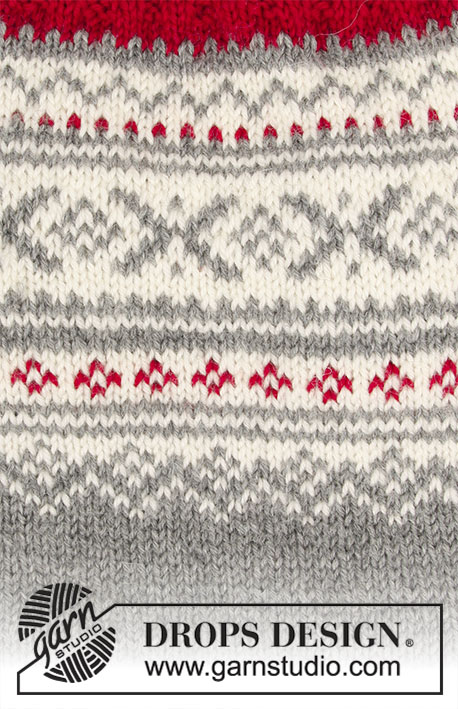 Narvik Woof / DROPS 185-34 - Dog’s knitted jumper with multi-coloured Nordic pattern. Sizes XS - M. The piece is worked in DROPS Merino Extra Fine.