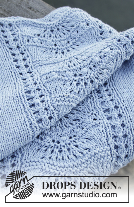 Key West Sweater / DROPS 186-14 - Jersey con patrón de calados y forma en A, tejido de arriba para abajo. Tallas: S – XXXL. La pieza está tejida en DROPS Belle.