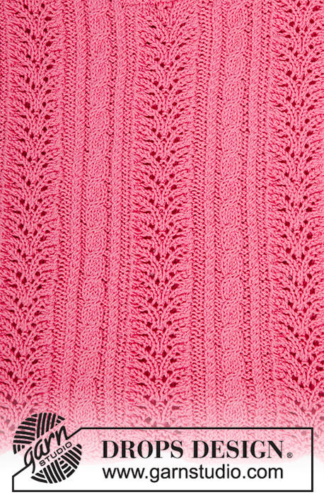 Heart by Heart / DROPS 186-17 - Maglia ai ferri con trecce e motivo traforato. Taglie: Dalla S alla XXXL. La maglia è lavorata in DROPS Cotton Merino.