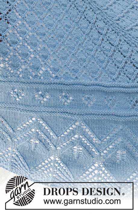 Aretusa / DROPS 186-19 - Knitted shawl with lace pattern. Piece is knitted top down in DROPS Merino Extra Fine.