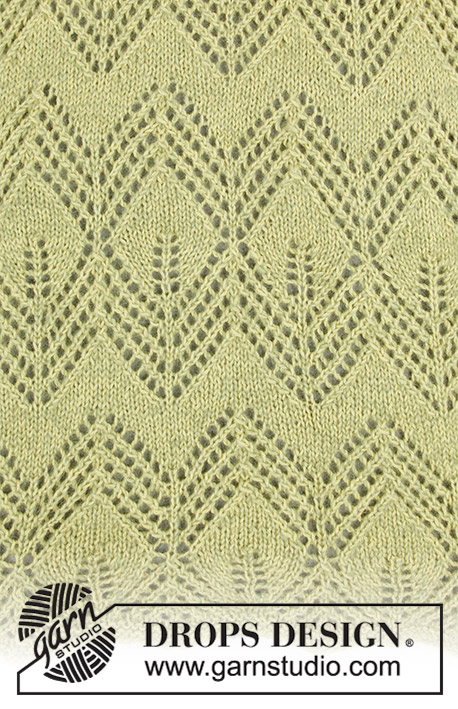 Kalamua / DROPS 187-34 - Estola de punto con patrón de calados. La labor está realizada en DROPS Alpaca y DROPS Kid-Silk.