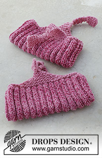 Be a Doll / DROPS 189-22 - Gestrickte Hausschuhe mit Rippenmuster und Krausrippen. Größe 35 - 43. Die Arbeit wird gestrickt in 2 Fäden DROPS Fabel.