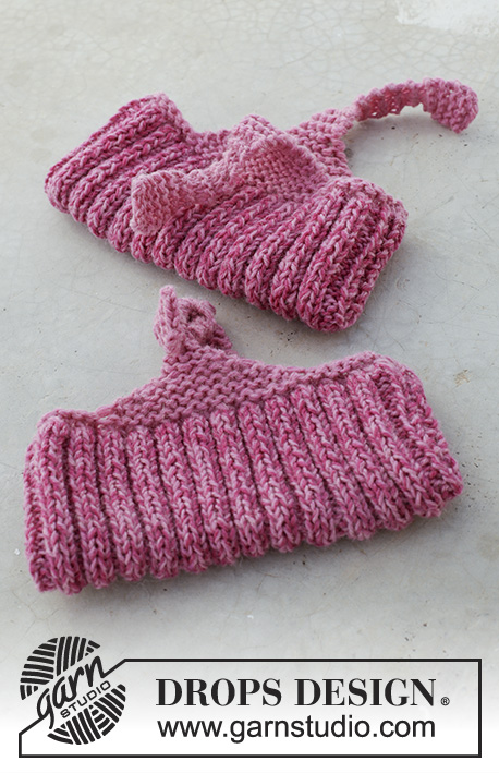 Be a Doll / DROPS 189-22 - Gestrickte Hausschuhe mit Rippenmuster und Krausrippen. Größe 35 - 43. Die Arbeit wird gestrickt in 2 Fäden DROPS Fabel.