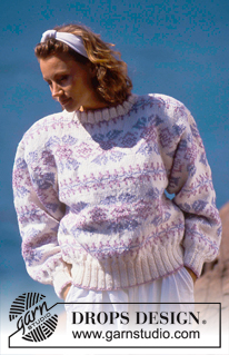 DROPS 19-22 - DROPS jumper with pattern borders in “Alaska”. 