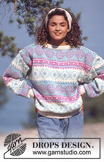 A New Dimension / DROPS 19-23 - DROPS jumper with pattern borders in “Karisma”. Ladies and Men’s size S – L.