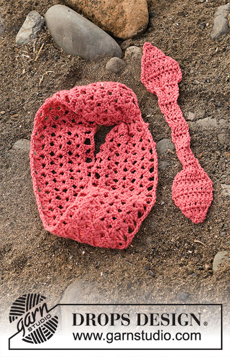 Melinda / DROPS 190-7 - Crocheted hair band with lace pattern. Piece is crocheted in DROPS BabyMerino.