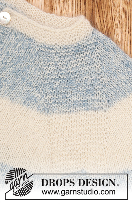 Sailor's Luck / DROPS 191-2 - Gestrickter Pullover mit Raglanärmeln und Streifen, gestrickt von oben nach unten. Größe S - XXXL. Die Arbeit wird gestrickt in DROPS Alpaca und DROPS Kid-Silk.