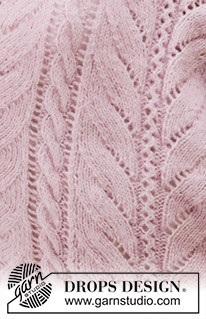 Sweet Nancy / DROPS 191-20 - Poncho ai ferri con trecce e motivo traforato. Taglie: Dalla S alla XXXL. Il poncho è lavorato in DROPS Alpaca e Brushed Alpaca Silk.