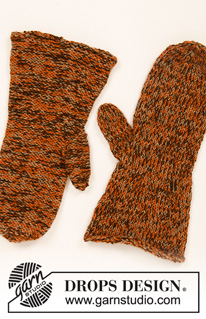 Gingersnaps / DROPS 192-25 - Stickade och tovade vantar i 3 trådar DROPS Alpaca.