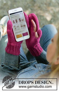 Keep in Touch / DROPS 192-52 - Neulotut käsineet DROPS Nepal-langasta. Kännykkäkäsineissä on aukot peukaloa ja etusormea varten.