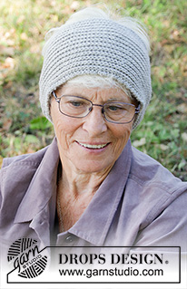 Lade / DROPS 192-61 - Strikket pannebånd i DROPS Merino Extra Fine. Arbeidet er strikket sidelengs med helpatent
