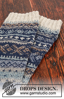 Nordfjord / DROPS 193-16 - Knitted socks in DROPS Fabel. Piece is knitted with Norwegian pattern. Size 35 to 43
