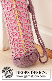 Yoga Time / DROPS 193-25 - Gehaakte hoes voor yogamat in DROPS Big Merino. Het werk wordt in de rondte gehaakt met een sterpatroon. Thema: yoga.