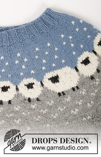 Sheep Happens! Cardigan / DROPS 194-1 - Cardigan lavorato ai ferri con sprone rotondo in DROPS Lima. Lavorato dall’alto in basso con motivo nordico con le pecore. Taglie: S - XXXL