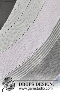 Mabelle / DROPS 194-28 - Gestricktes Tuch mit Krausrippen, Streifen und Picotrand. Die Arbeit wird gestrickt in DROPS BabyMerino.