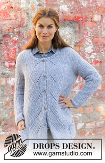 Aster Jacket / DROPS 194-9 - Strikket jakke i DROPS Nepal eller DROPS Air. Arbeidet er strikket ovenfra og ned med struktur, hullmønster og lommer. Størrelse S – XXXL.