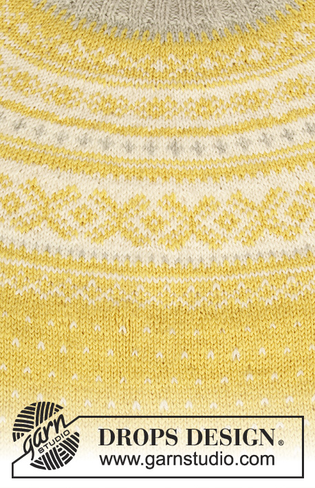 Lemon Pie / DROPS 195-10 - Setesdalsgenser i DROPS Karisma. Arbeidet er strikket ovenfra og ned med rundfelling og nordisk mønster. Størrelse S - XXXL.
Strikket lue i DROPS Karisma. Arbeidet er strikket med nordisk mønster og oppbrett i vrangbord.
