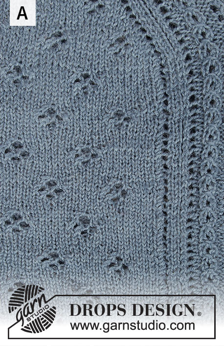 Canari / DROPS 195-16 - Strikket bluse med raglan i DROPS Karisma. Arbejdet er strikket oppefra og ned med hulmønster. Størrelse S - XXXL