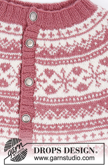 Selvik Jacket / DROPS 196-19 - Knitted jacket in DROPS Karisma or DROPS Merino Extra Fine. The piece is worked top down with round yoke and Nordic pattern. Sizes S - XXXL.