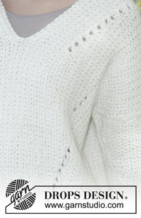 Zick Zack / DROPS 196-25 - Strikket bluse i DROPS Air. Arbejdet er strikket med struktur og forskydninger. Størrelse S - XXXL.