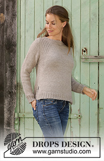 Wednesday Mood / DROPS 196-30 - Knitted jumper with raglan in DROPS Puna or DROPS Daisy. The piece is worked top down with texture. Sizes S - XXXL.