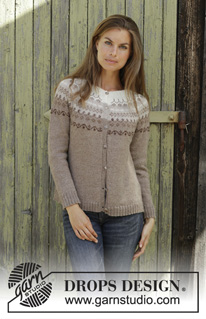 Talvik Jacket / DROPS 197-11 - Cardigan lavorato ai ferri con sprone rotondo in DROPS Alpaca. Lavorato dall’alto in basso con motivo nordico. Taglie: S - XXXL