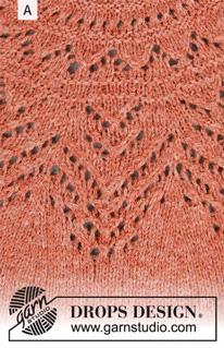 Agnes Cardi / DROPS 197-14 - Knitted vest with round yoke in DROPS Sky. The piece is worked top down with lace pattern. Sizes S - XXXL.