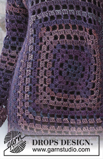 Squared Plum / DROPS 197-31 - DROPS Delight ja DROPS Kid-Silk lõngadest heegeldatud ruudu kujuline tuunika suurustele S kuni XXXL