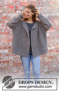 Willow Lane Jacket / DROPS 197-36 - Prjónuð peysa úr DROPS Alpaca Bouclé. Stykkið er prjónað fram og til baka í garðaprjóni og röndum. Stærð S - XXXL.