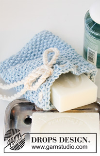 Soap Saver / DROPS 198-34 - Strikket såpepose, eller tawashi med perlestrikk i DROPS Paris.