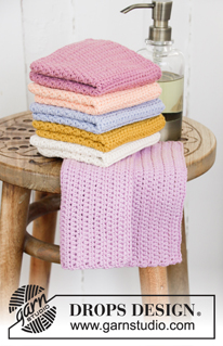 Clean & Colourful / DROPS 198-40 - Crocheted cloths in DROPS Paris. The piece is worked with half treble crochets.