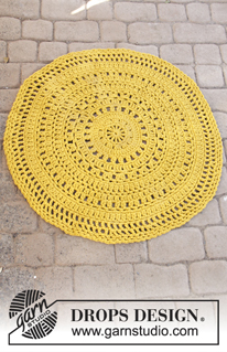 Sunblast / DROPS 198-6 - Crocheted carpet in DROPS Paris. Crocheted in the round in 3 strands Paris.