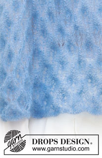 Light Summer / DROPS 199-38 - DROPS Kid-Silk lõngast kootud pitsmustriga õlasall