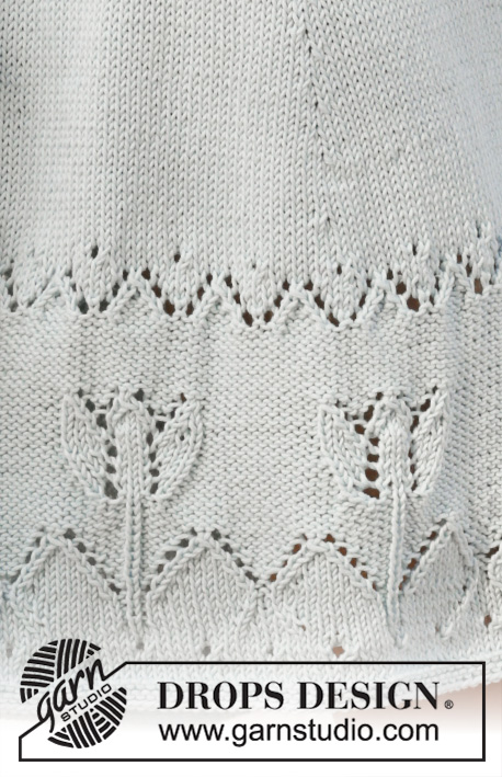 Spring Tulip / DROPS 199-45 - Knitted skirt in DROPS Muskat. The piece is worked with lace/tulip pattern. Sizes S - XXXL