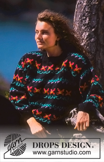 DROPS 20-15 - DROPS jumper with pattern borders and moss st in “Karisma. Size S – L