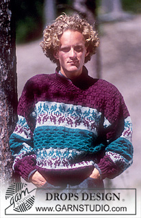 DROPS 20-21 - DROPS men’s jumper with pattern borders in “Alaska”. 