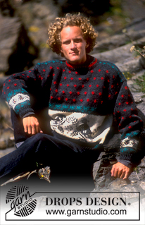 DROPS 20-6 - DROPS jumper with dove pattern in “Alaska”. Ladies and men’s sizes S – L.