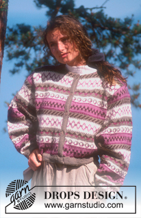 DROPS 20-8 - DROPS jacket with pattern borders in “Karisma”. Size S – L.