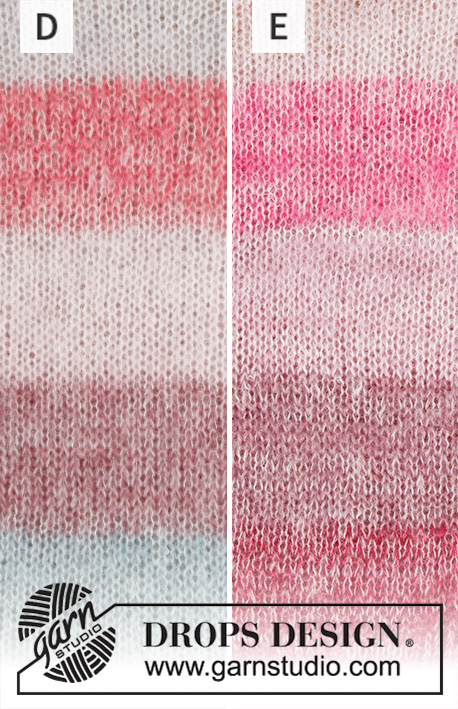 Bring Spring / DROPS 200-10 - Ylhäältä alas neulottu pusero 2-kertaisesta DROPS Kid-Silk -langasta. Työssä on raglanlinjat, pussihihat ja raidoitus. Koot S-XXXL.