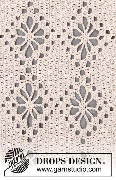 Blossoming Beauty / DROPS 200-16 - Crocheted square jacket in DROPS Cotton Merino. The piece is worked with lace pattern. Sizes S - XXXL.
