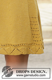 Desert Whispers / DROPS 200-2 - Knitted dress in DROPS Cotton Light. The piece is worked top down, with lace pattern, garter stitch and stocking stitch. Sizes S – XXXL.