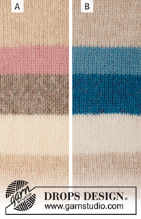 Bittersweet / DROPS 200-7 - Knitted sweater with stripes and wide sleeves. The piece is worked in DROPS Air. Sizes S - XXXL.